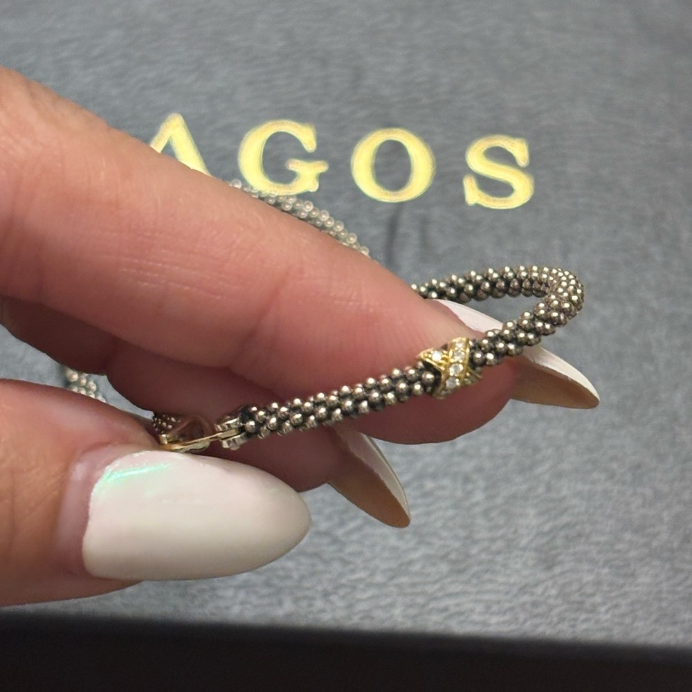LAGOS Silver and Gold Woven earrings